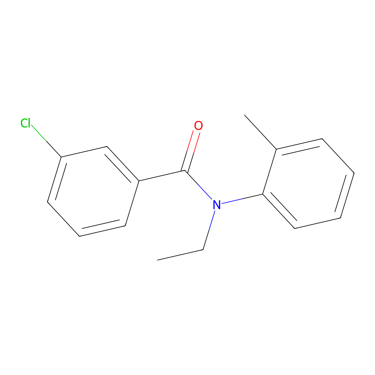 3-chloro-N-ethyl-N-(2-methylphenyl)benzamide molecular structure, CAS 330468-93-4