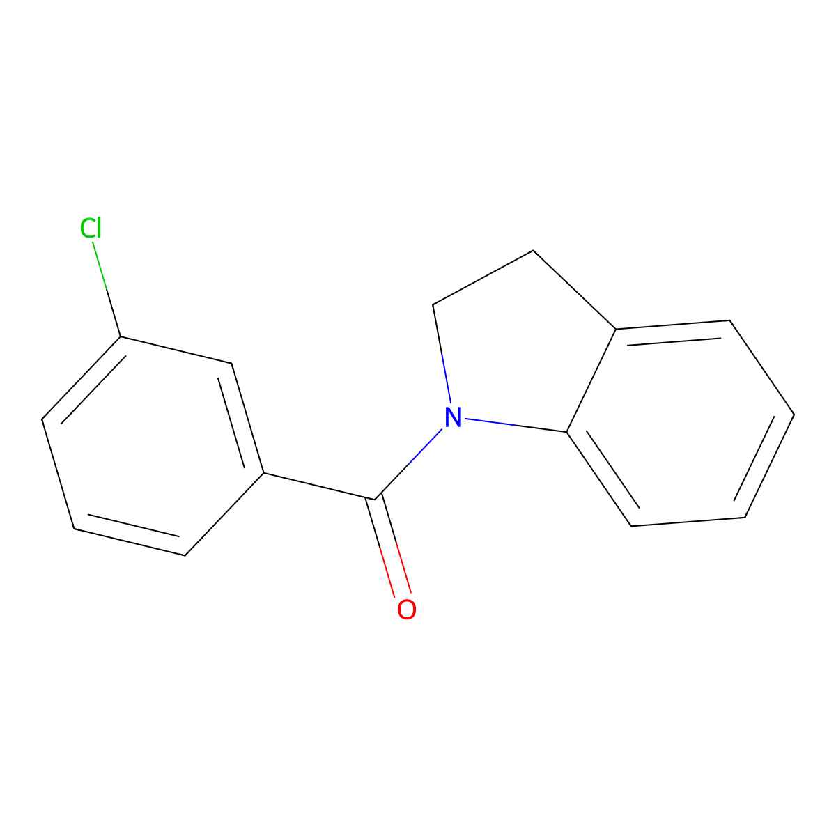 (3-Chlorophenyl)(indolin-1-yl)methanone molecular structure, CAS 330468-96-7