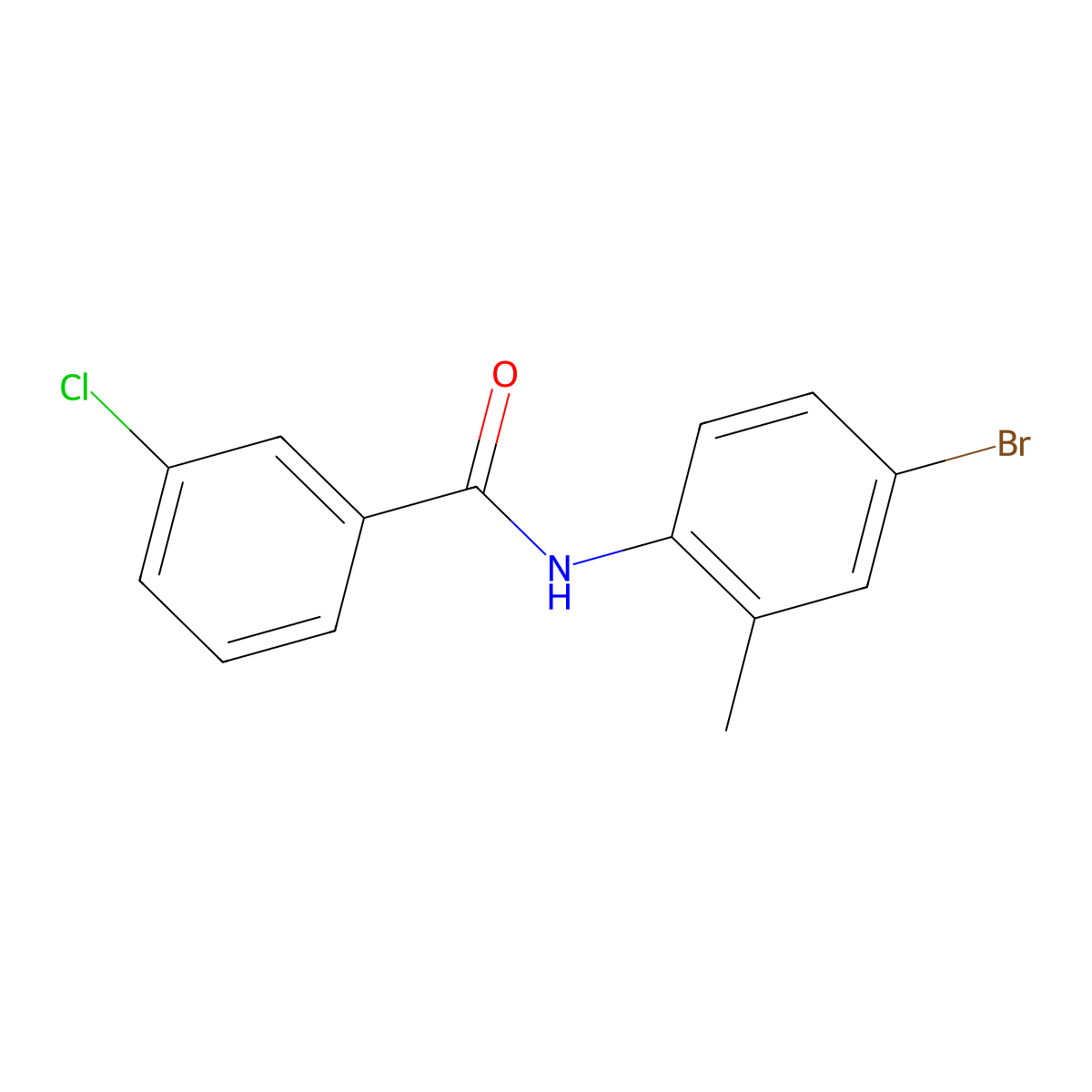 N-(4-bromo-2-methylphenyl)-3-chlorobenzamide molecular structure, CAS 330469-01-7