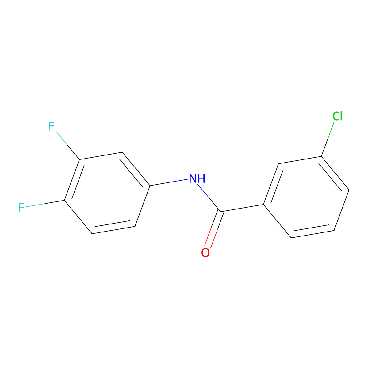 3-chloro-N-(3,4-difluorophenyl)benzamide molecular structure, CAS 330469-03-9