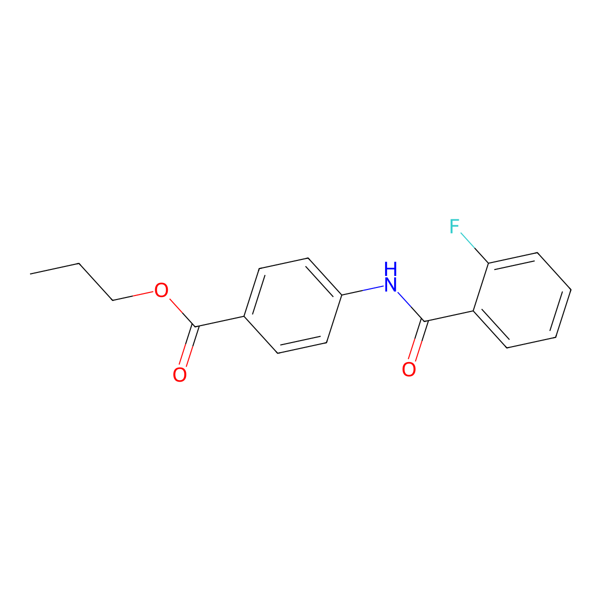 Propyl 4-[(2-fluorobenzoyl)amino]benzoate molecular structure, CAS 330469-07-3