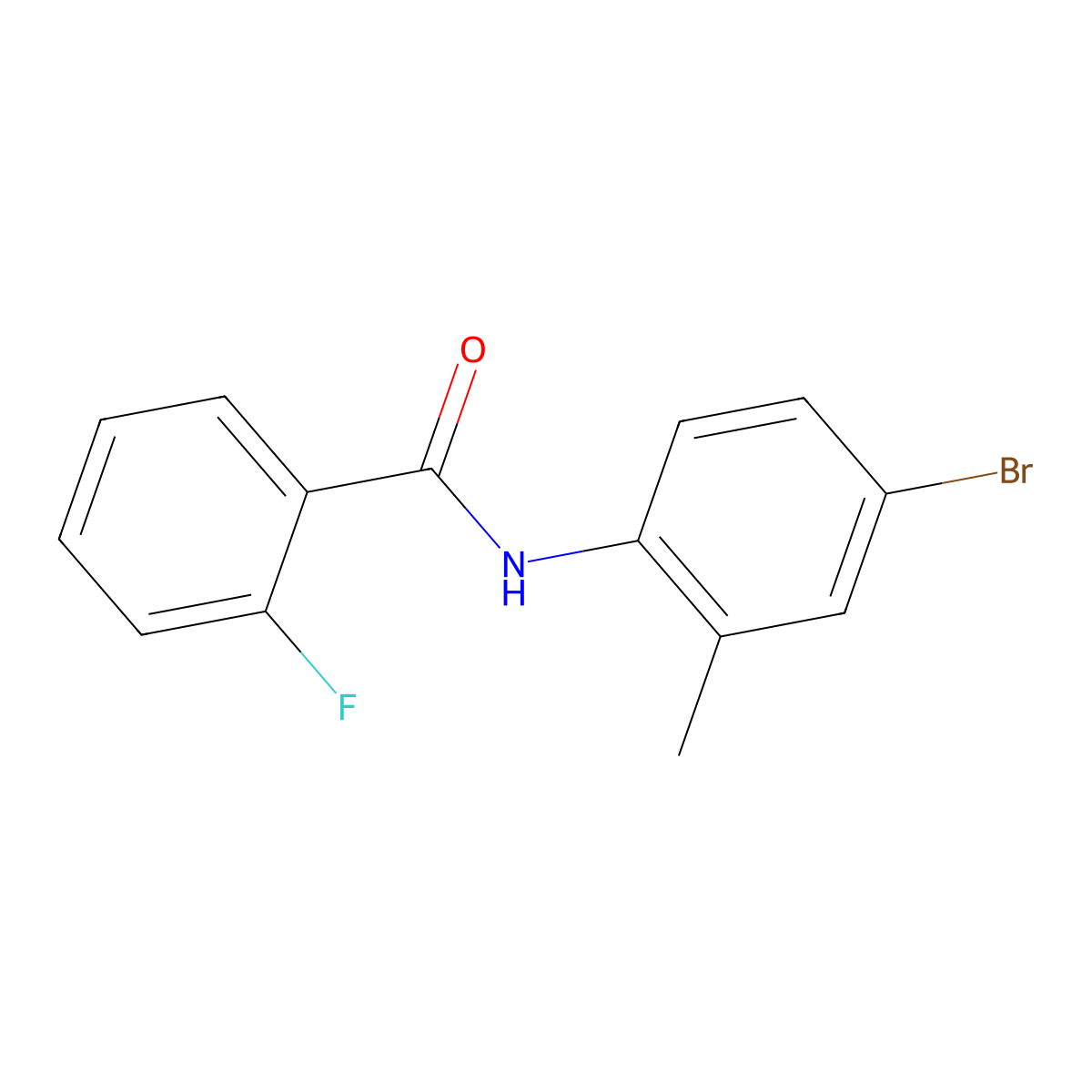 N-(4-bromo-2-methylphenyl)-2-fluorobenzamide molecular structure, CAS 330469-20-0