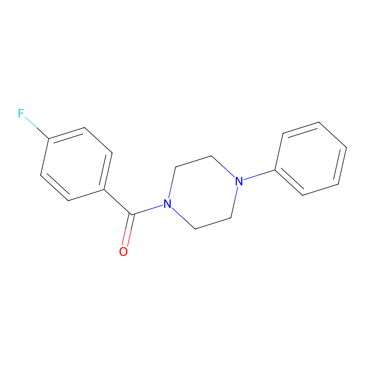 (4-Fluorophenyl)(4-phenyl-1-piperazinyl)methanone molecular structure, CAS 330469-23-3