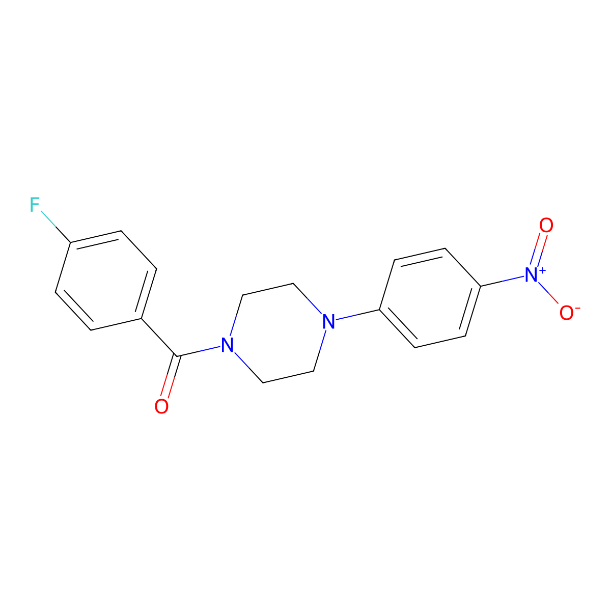 (4-Fluorophenyl)[4-(4-nitrophenyl)piperazin-1-yl]methanone molecular structure, CAS 330469-32-4