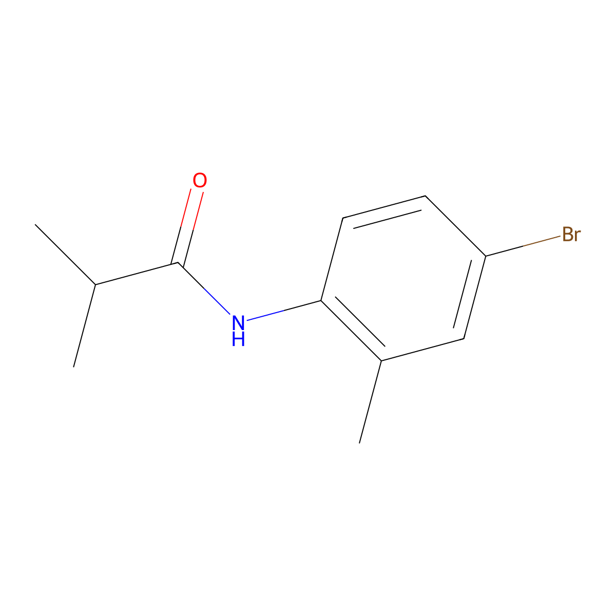 N-(4-bromo-2-methylphenyl)-2-methylpropanamide molecular structure, CAS 330469-43-7
