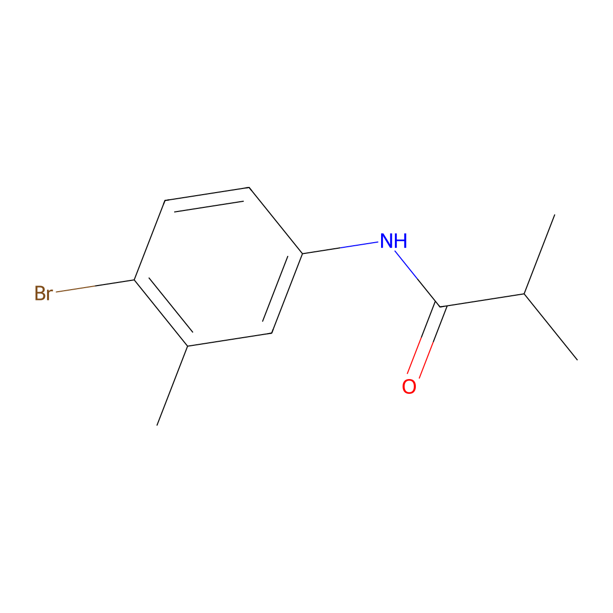 N-(4-bromo-3-methylphenyl)-2-methylpropanamide molecular structure, CAS 330469-44-8