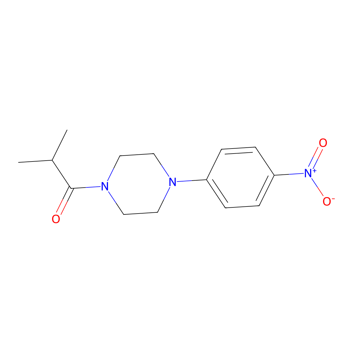 2-Methyl-1-[4-(4-nitrophenyl)piperazin-1-yl]propan-1-one molecular structure, CAS 330469-46-0