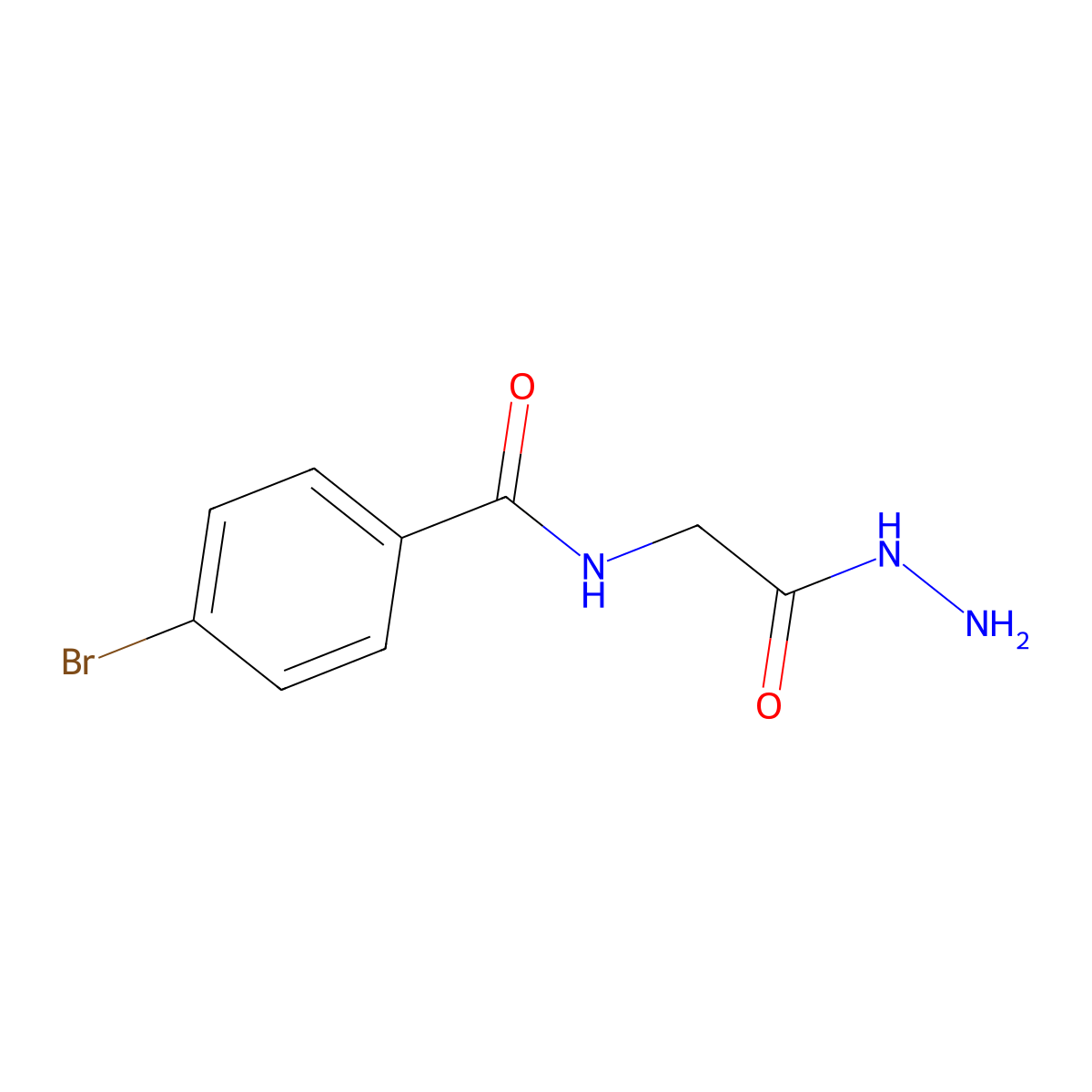 4-Bromo-N-hydrazinocarbonylmethyl-benzamide molecular structure, CAS 330470-69-4