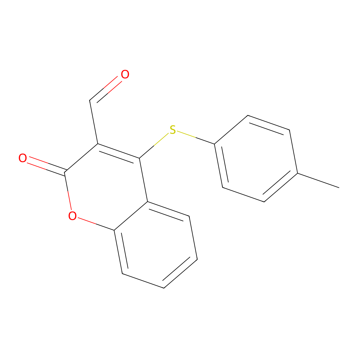 4-[(4-methylphenyl)sulfanyl]-2-oxo-2H-chromene-3-carbaldehyde molecular structure, CAS 330472-43-0