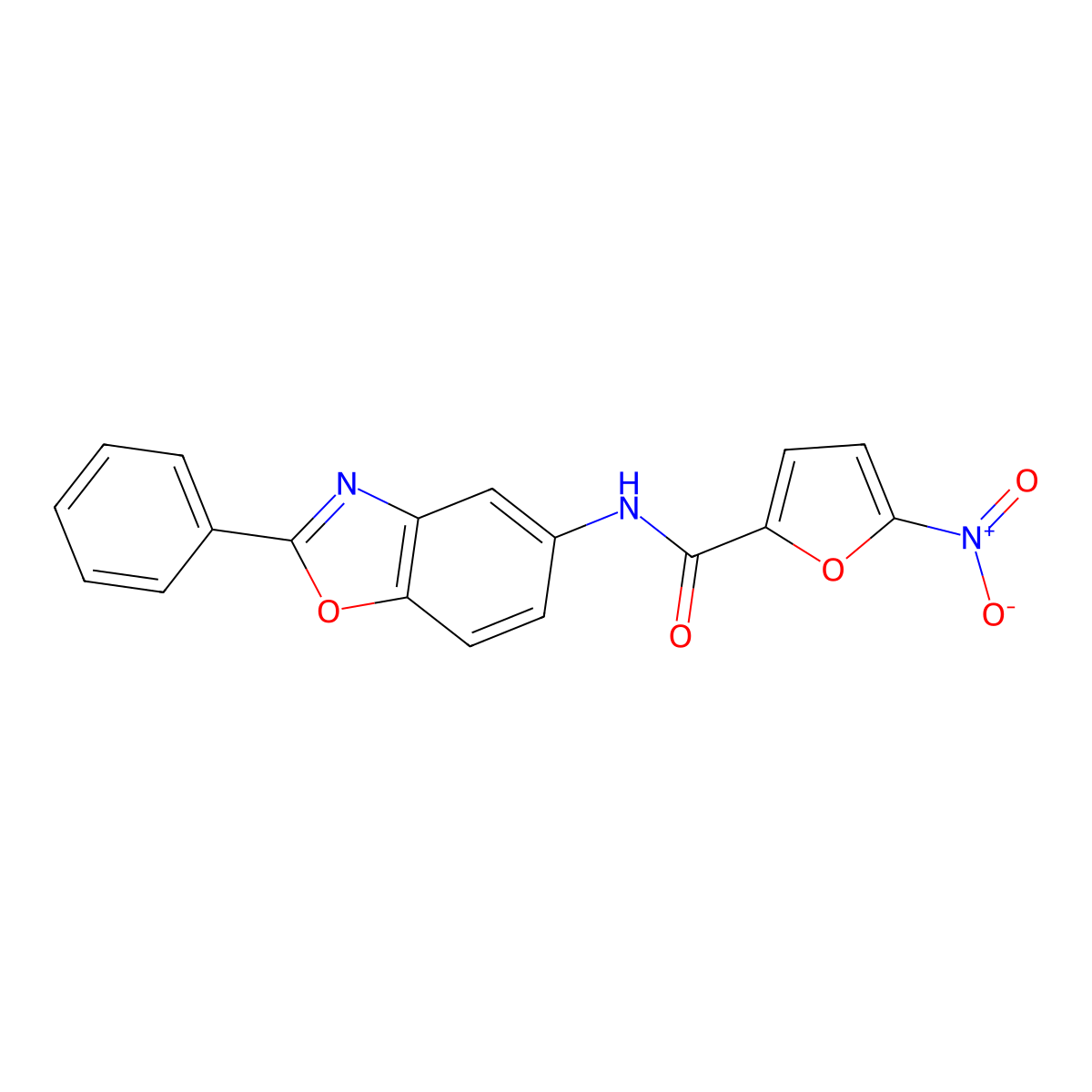 5-Nitro-N-(2-phenylbenzo[d]oxazol-5-yl)furan-2-carboxamide molecular structure, CAS 330473-27-3
