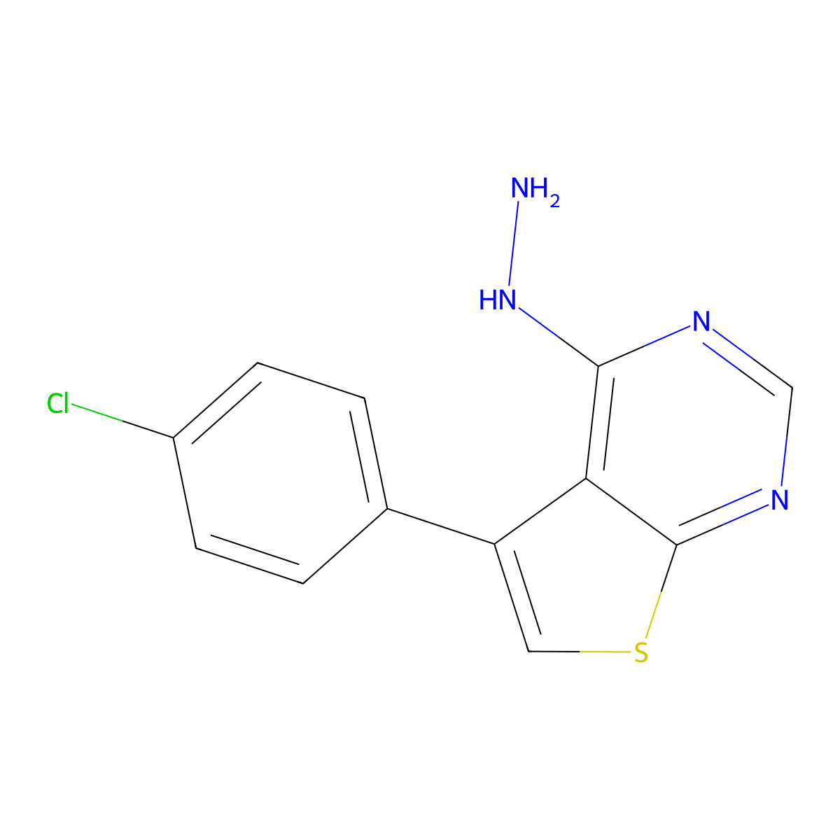 5-(4-Chlorophenyl)-4-hydrazinylthieno[2,3-d]pyrimidine molecular structure, CAS 330473-50-2