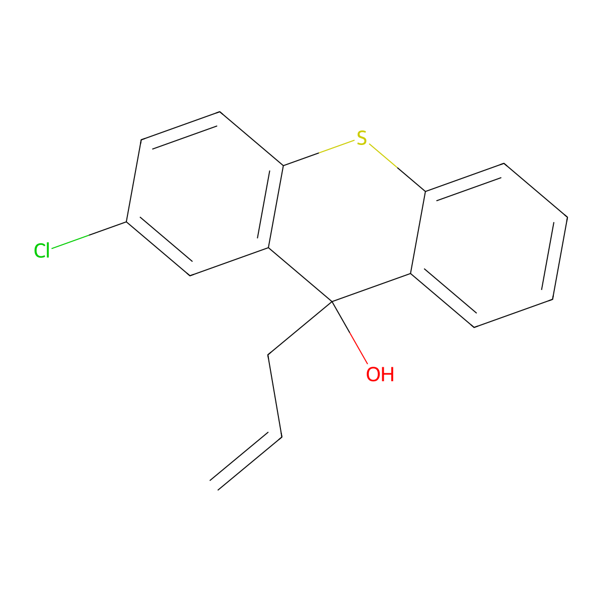 9-Allyl-2-chlorothioxanthen-9-ol molecular structure, CAS 33049-88-6