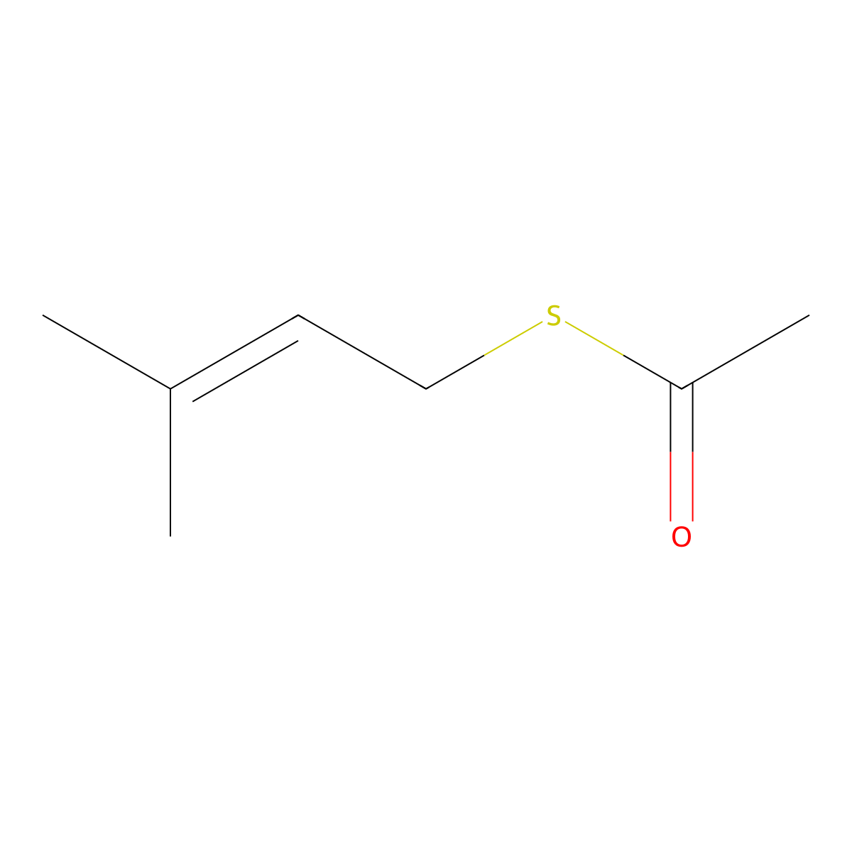 Prenyl thioacetate molecular structure, CAS 33049-93-3