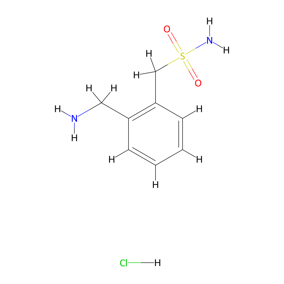 [2-(Aminomethyl)phenyl]methanesulfonamide hydrochloride molecular structure, CAS 33050-14-5