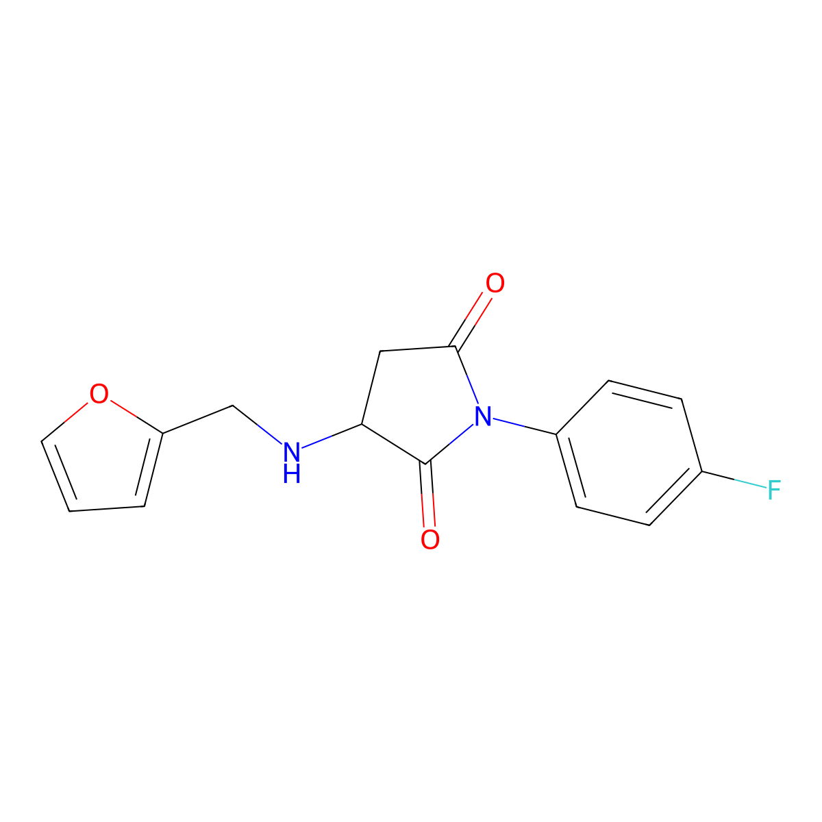 1-(4-Fluorophenyl)-3-(furan-2-ylmethylamino)pyrrolidine-2,5-dione molecular structure, CAS 330548-44-2
