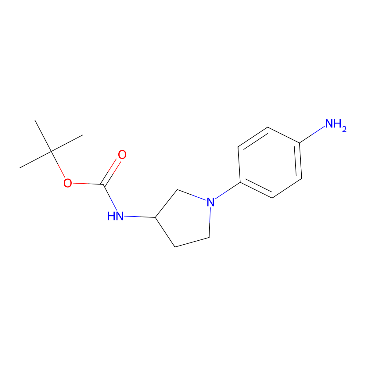 tert-butyl N-[1-(4-aminophenyl)pyrrolidin-3-yl]carbamate molecular structure, CAS 330551-18-3