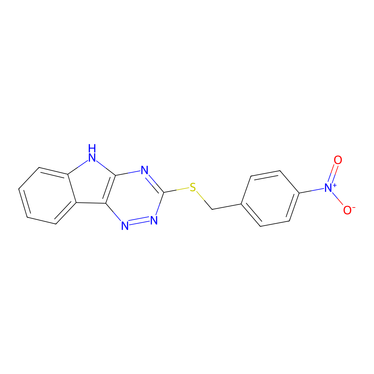 3-((4-Nitrobenzyl)thio)-5H-[1,2,4]triazino[5,6-b]indole molecular structure, CAS 330551-74-1