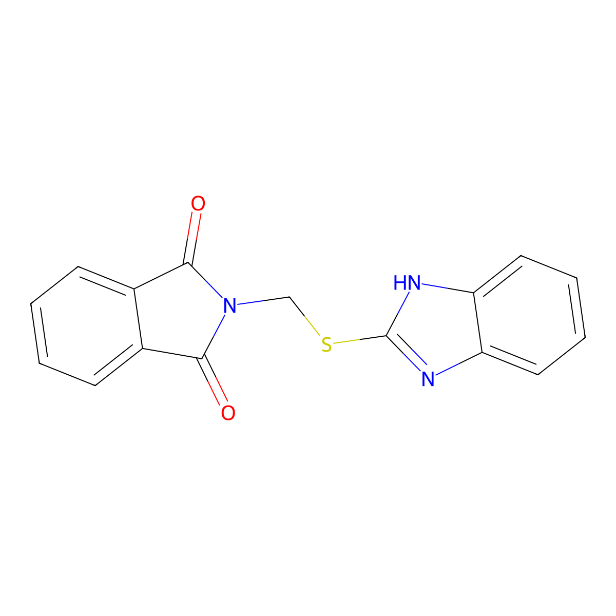 2-(1H-benzimidazol-2-ylsulfanylmethyl)isoindole-1,3-dione molecular structure, CAS 330555-48-1