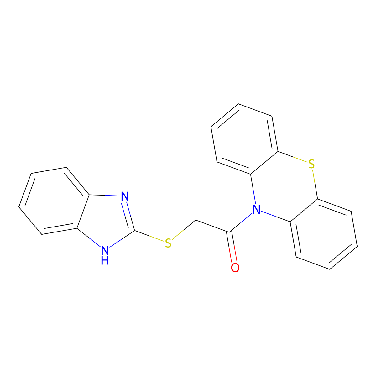 2-(1H-Benzoimidazol-2-ylsulfanyl)-1-phenothiazin-10-yl-ethanone molecular structure, CAS 330555-52-7