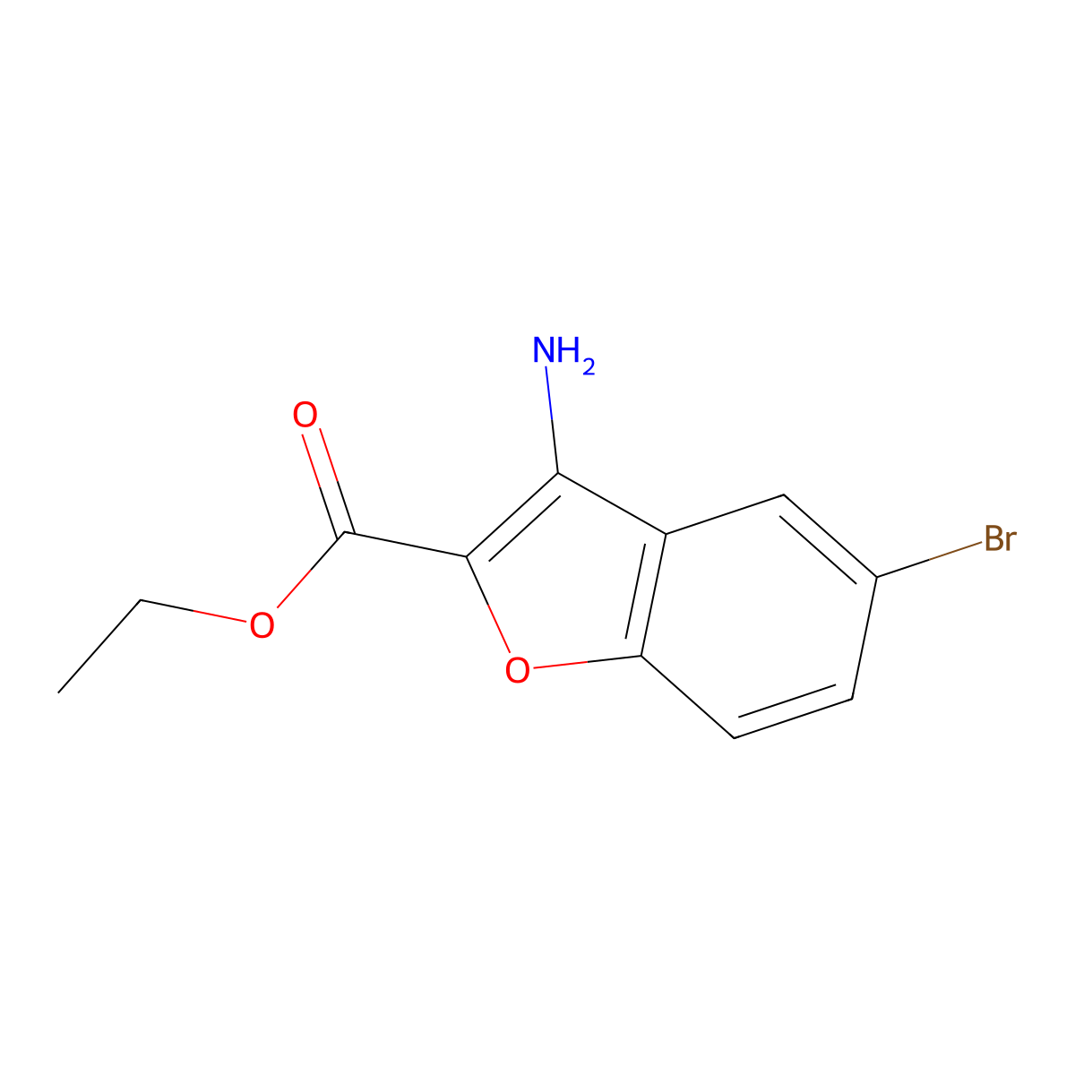 Ethyl 3-amino-5-bromo-1-benzofuran-2-carboxylate molecular structure, CAS 330555-71-0