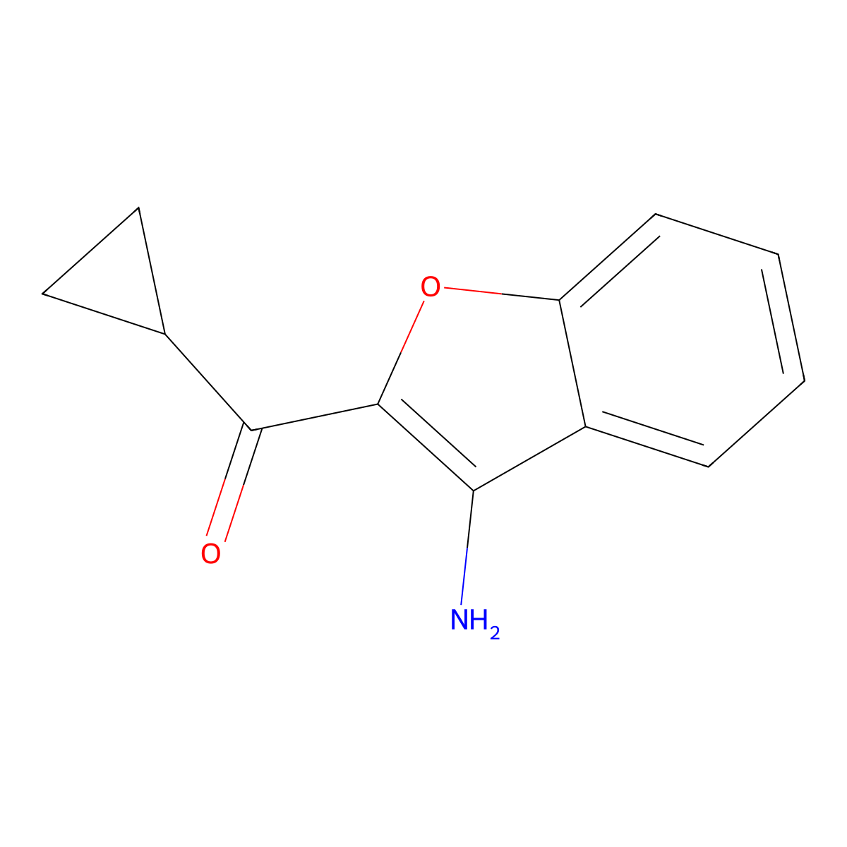 2-Cyclopropanecarbonyl-1-benzofuran-3-amine molecular structure, CAS 330556-67-7