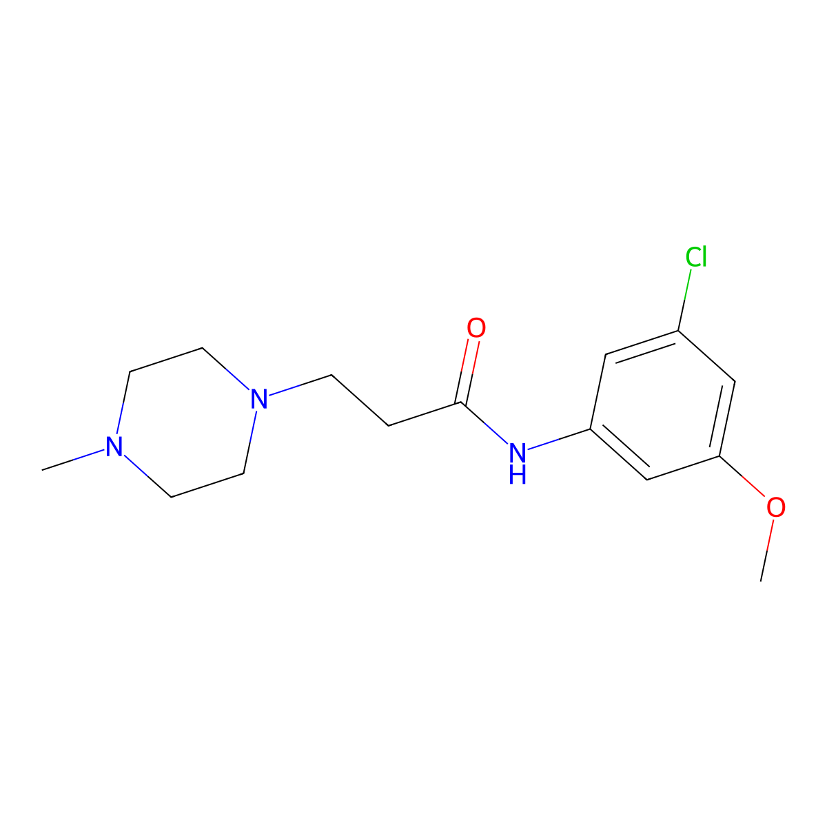 N-(3-chloro-5-methoxyphenyl)-3-(4-methylpiperazin-1-yl)propanamide molecular structure, CAS 330556-79-1