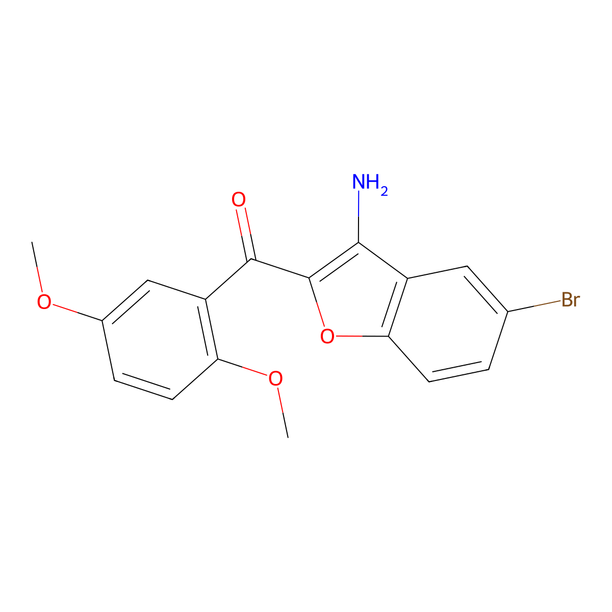 (3-Amino-5-bromo-1-benzofuran-2-yl)(2,5-dimethoxyphenyl)methanone molecular structure, CAS 330557-04-5