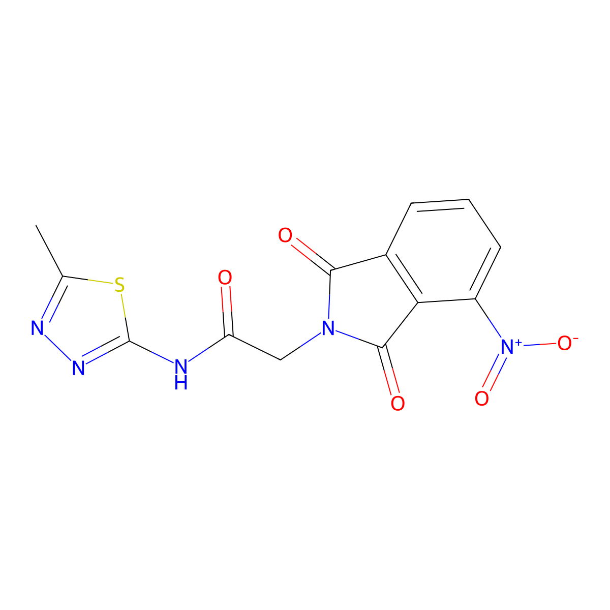 N-(5-methyl-1,3,4-thiadiazol-2-yl)-2-(4-nitro-1,3-dioxoisoindol-2-yl)acetamide molecular structure, CAS 330557-48-7