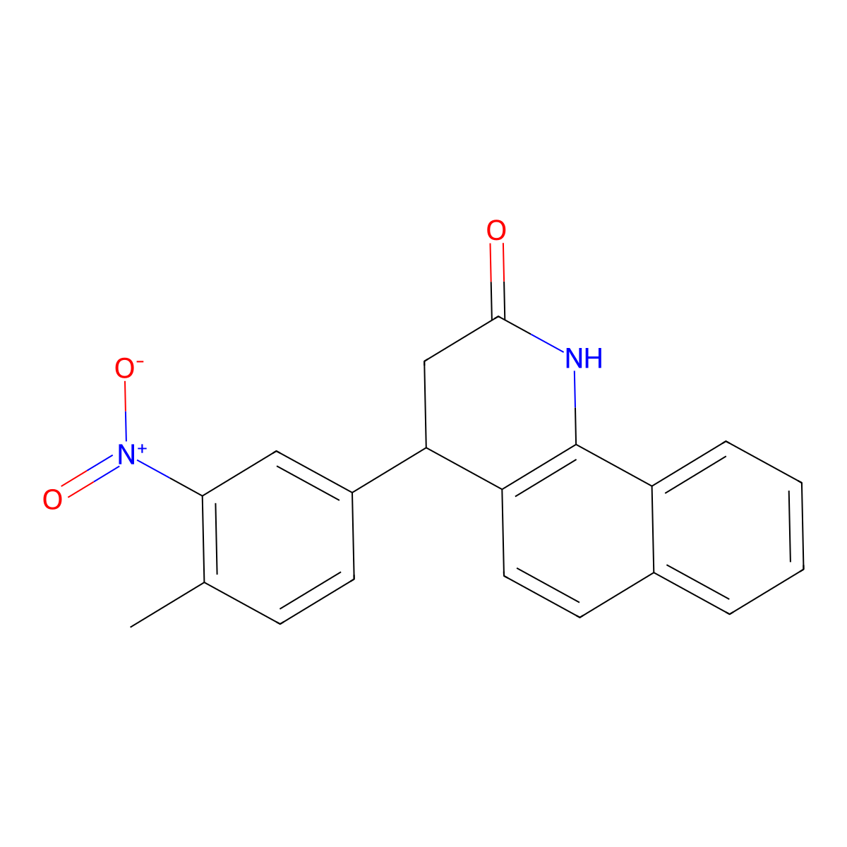 4-(4-methyl-3-nitrophenyl)-3,4-dihydro-1H-benzo[h]quinolin-2-one molecular structure, CAS 330557-57-8