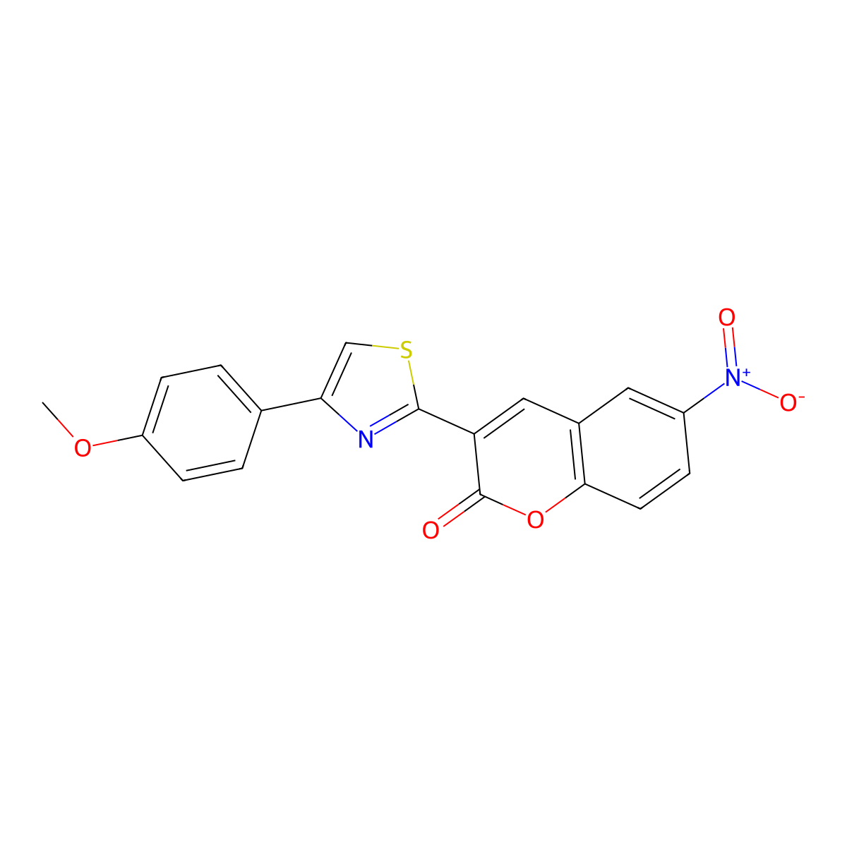 3-[4-(4-methoxyphenyl)-1,3-thiazol-2-yl]-6-nitro-2H-chromen-2-one molecular structure, CAS 330557-85-2