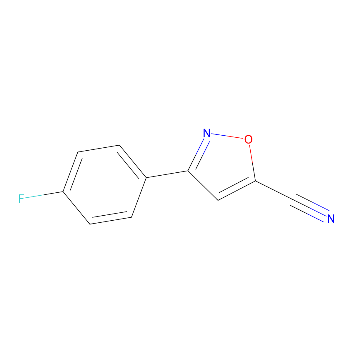 3-(4-Fluorophenyl)-1,2-oxazole-5-carbonitrile molecular structure, CAS 330558-29-7
