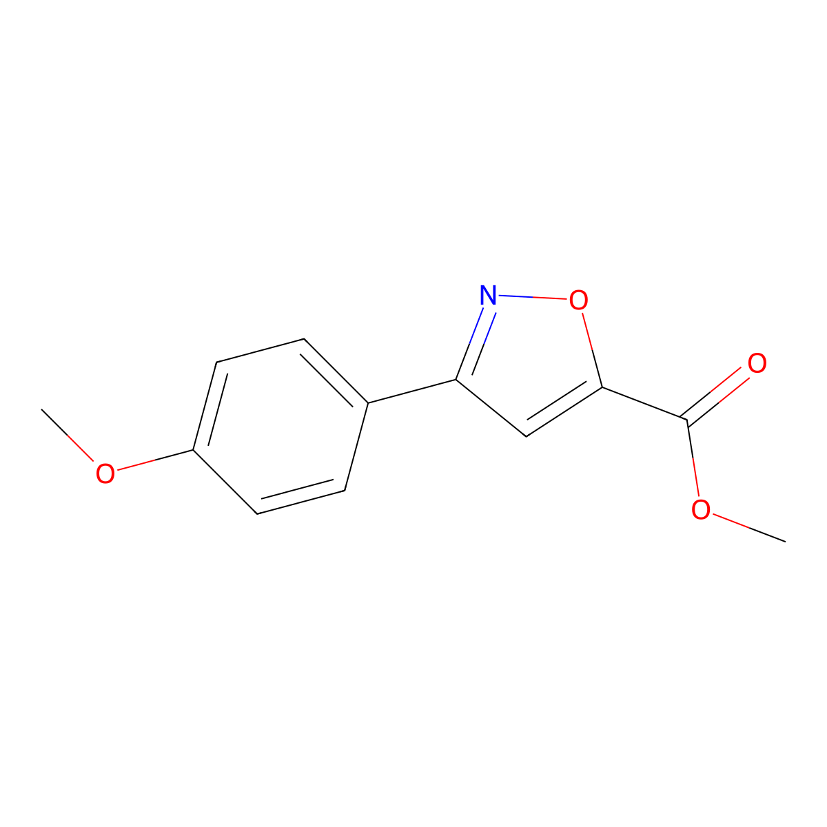 Methyl 3-(4-methoxyphenyl)isoxazole-5-carboxylate molecular structure, CAS 330558-49-1