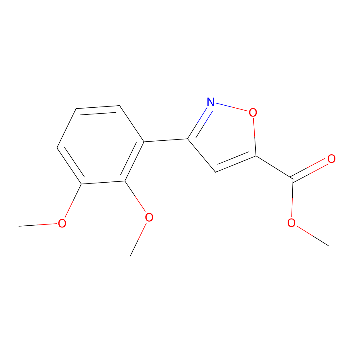 Methyl 3-(2,3-dimethoxyphenyl)-1,2-oxazole-5-carboxylate molecular structure, CAS 330558-50-4