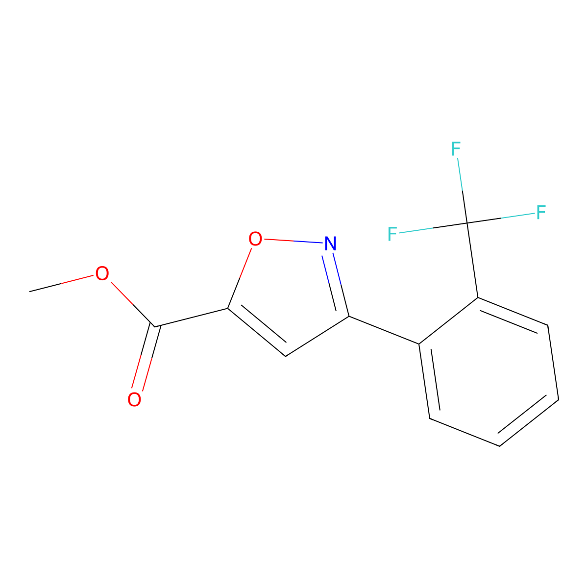 Methyl 3-[2-(trifluoromethyl)phenyl]-1,2-oxazole-5-carboxylate molecular structure, CAS 330558-52-6