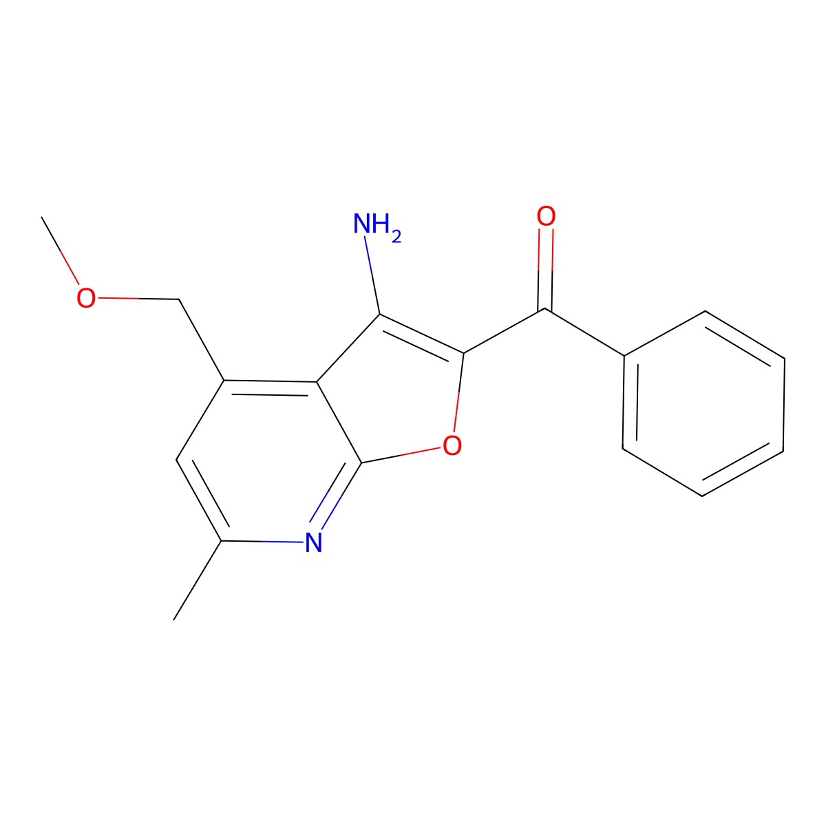 [3-Amino-4-(methoxymethyl)-6-methylfuro[2,3-b]pyridin-2-yl](phenyl)methanone molecular structure, CAS 330558-93-5