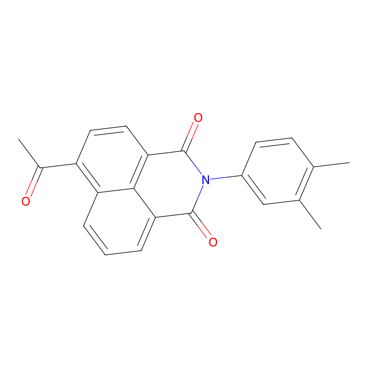 6-Acetyl-2-(3,4-dimethylphenyl)-1H-benzo[de]isoquinoline-1,3(2H)-dione molecular structure, CAS 330560-43-5