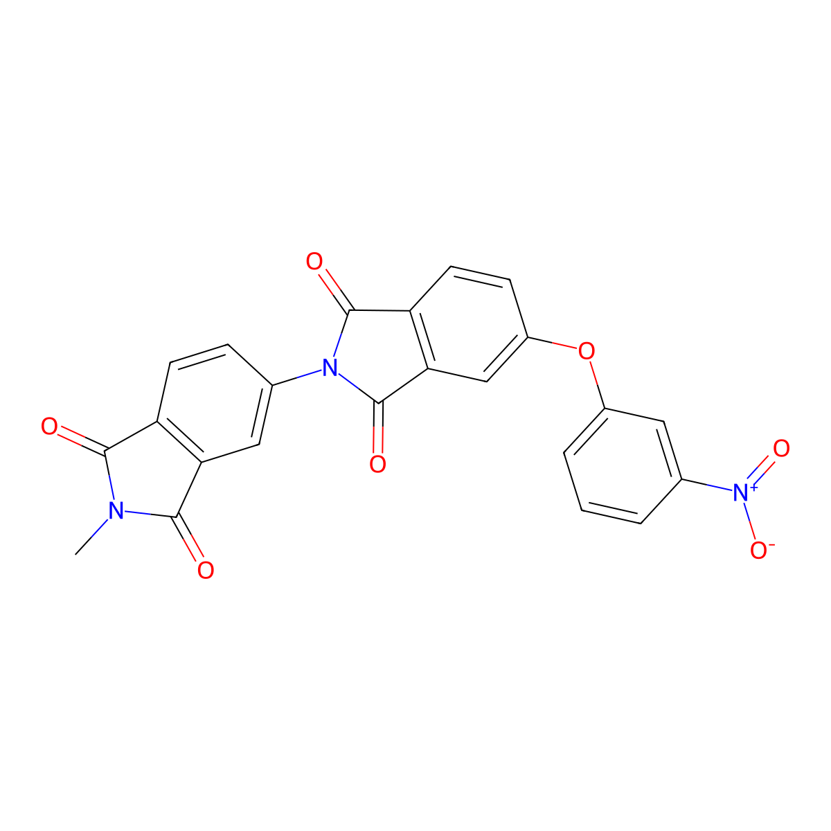 2-Methyl-5-[5-(3-nitrophenoxy)-1,3-dioxoisoindol-2-yl]isoindole-1,3-dione molecular structure, CAS 330561-46-1