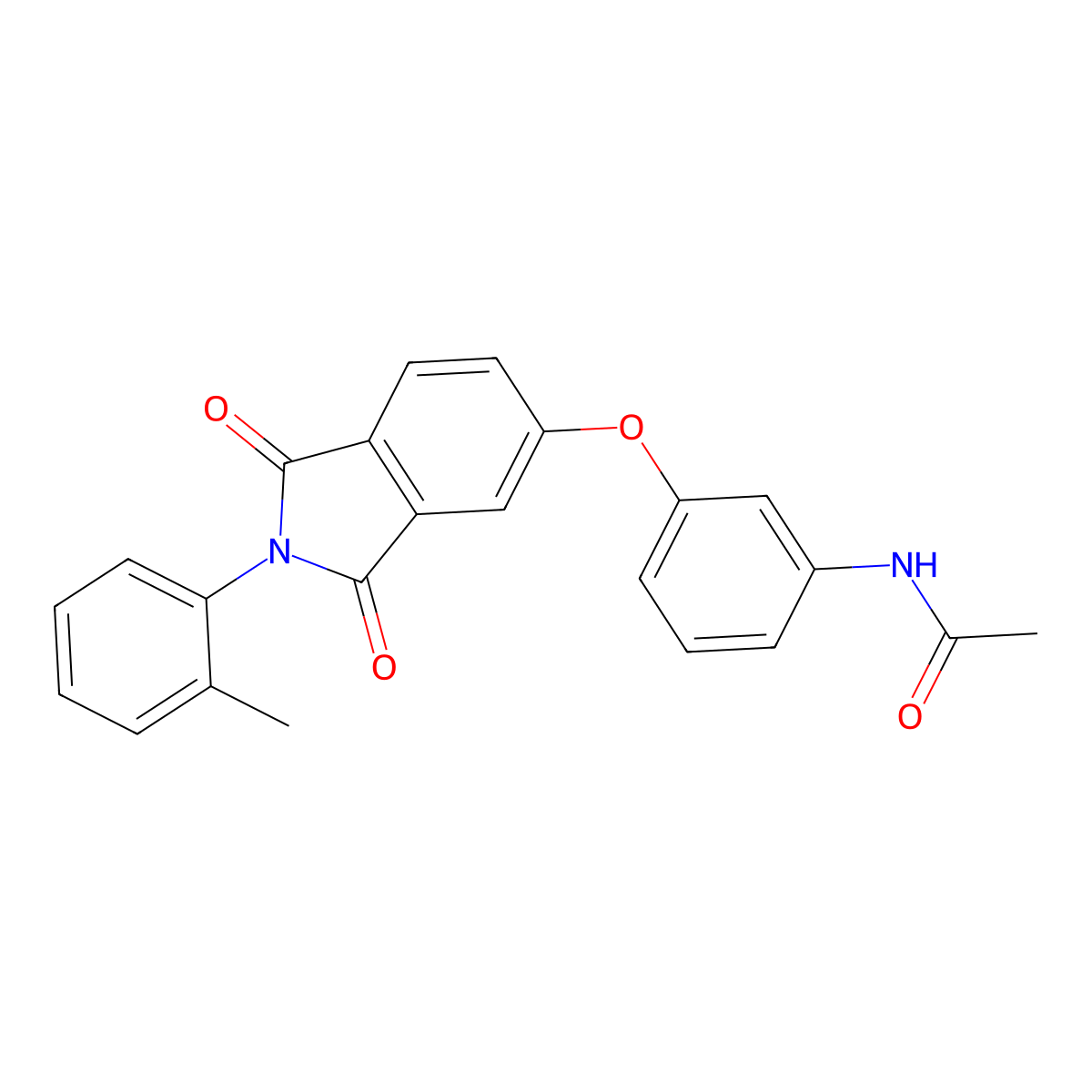 N-[3-[2-(2-methylphenyl)-1,3-dioxoisoindol-5-yl]oxyphenyl]acetamide molecular structure, CAS 330561-62-1
