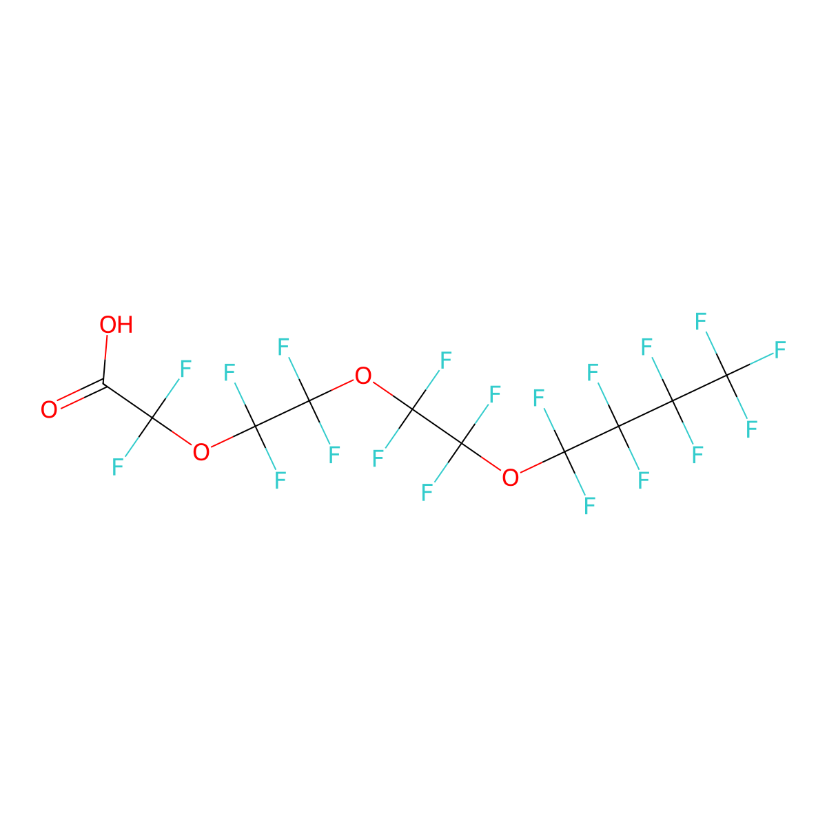Perfluoro-3,6,9-trioxatridecanoic acid molecular structure, CAS 330562-41-9