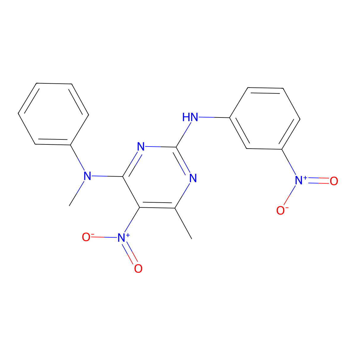 N4,6-Dimethyl-5-nitro-N2-(3-nitrophenyl)-N4-phenyl-2,4-pyrimidinediamine molecular structure, CAS 330566-31-9