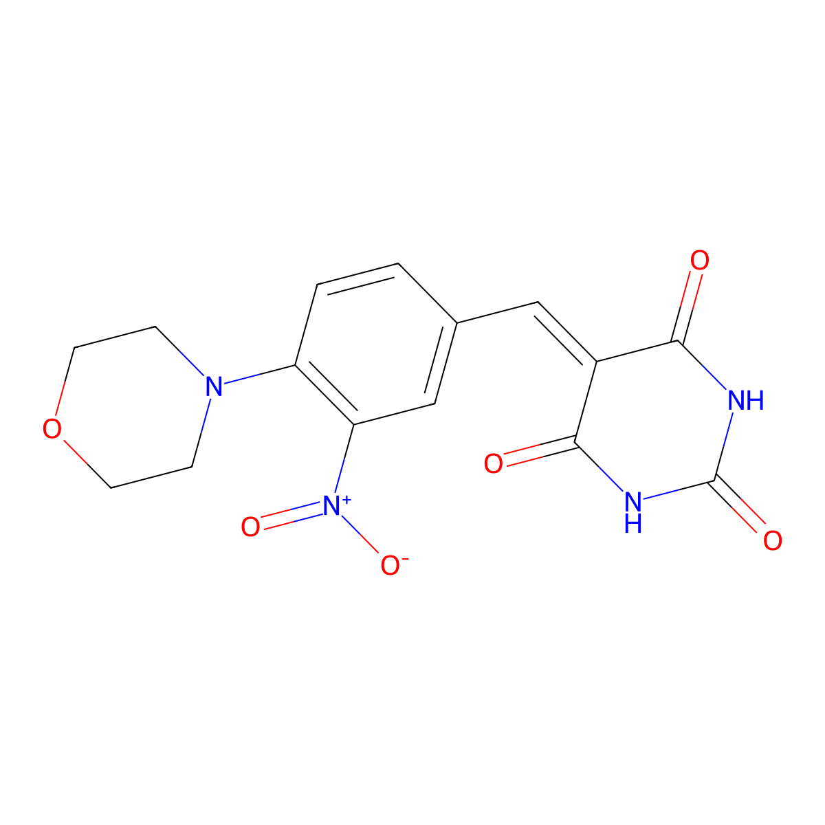 5-[(4-morpholino-3-nitrophenyl)methylene]-2,4,6(1H,3H,5H)-pyrimidinetrione molecular structure, CAS 330566-37-5