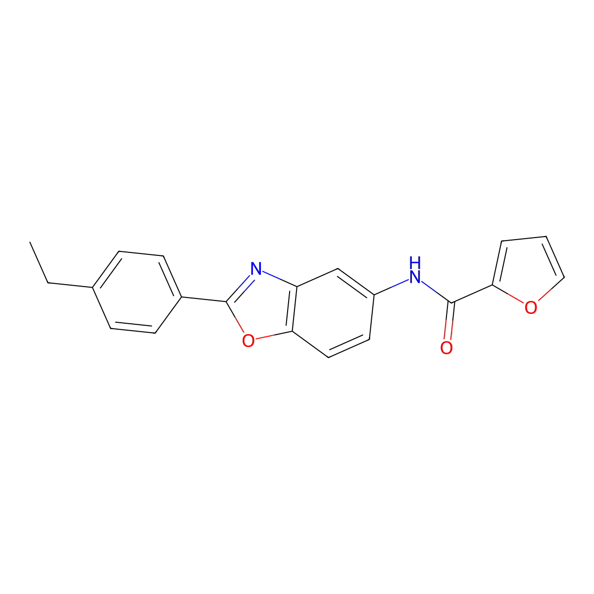 N-[2-(4-ethylphenyl)-1,3-benzoxazol-5-yl]furan-2-carboxamide molecular structure, CAS 330566-60-4
