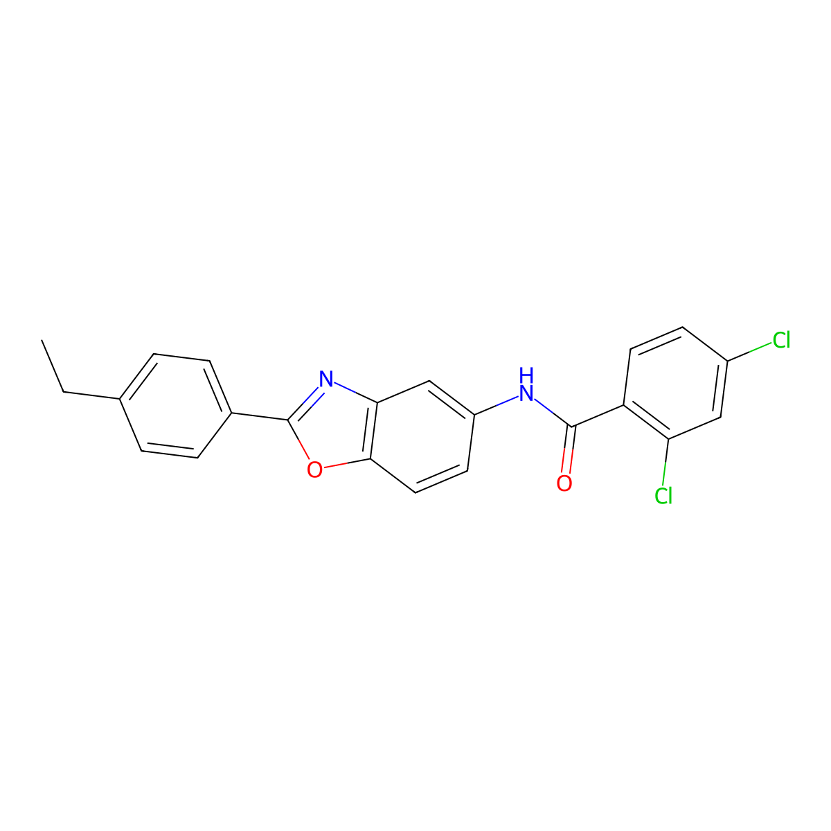 2,4-dichloro-N-[2-(4-ethylphenyl)-1,3-benzoxazol-5-yl]benzamide molecular structure, CAS 330566-93-3