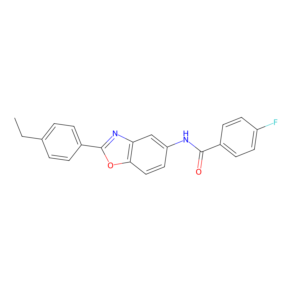N-[2-(4-ethylphenyl)-1,3-benzoxazol-5-yl]-4-fluorobenzamide molecular structure, CAS 330566-95-5