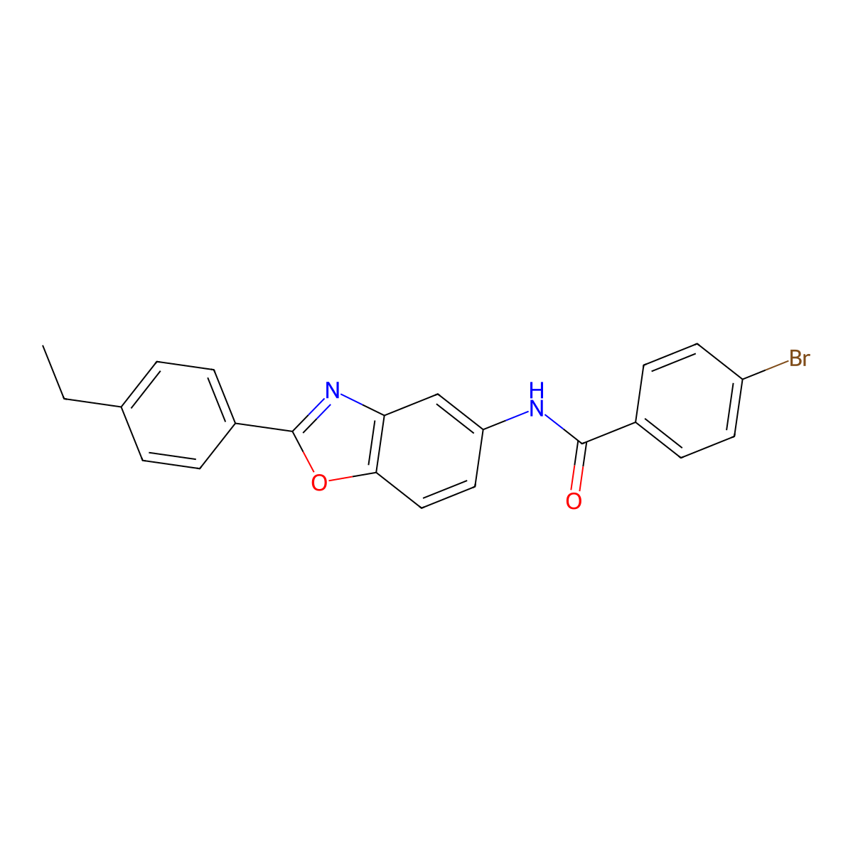 4-bromo-N-[2-(4-ethylphenyl)-1,3-benzoxazol-5-yl]benzamide molecular structure, CAS 330566-96-6
