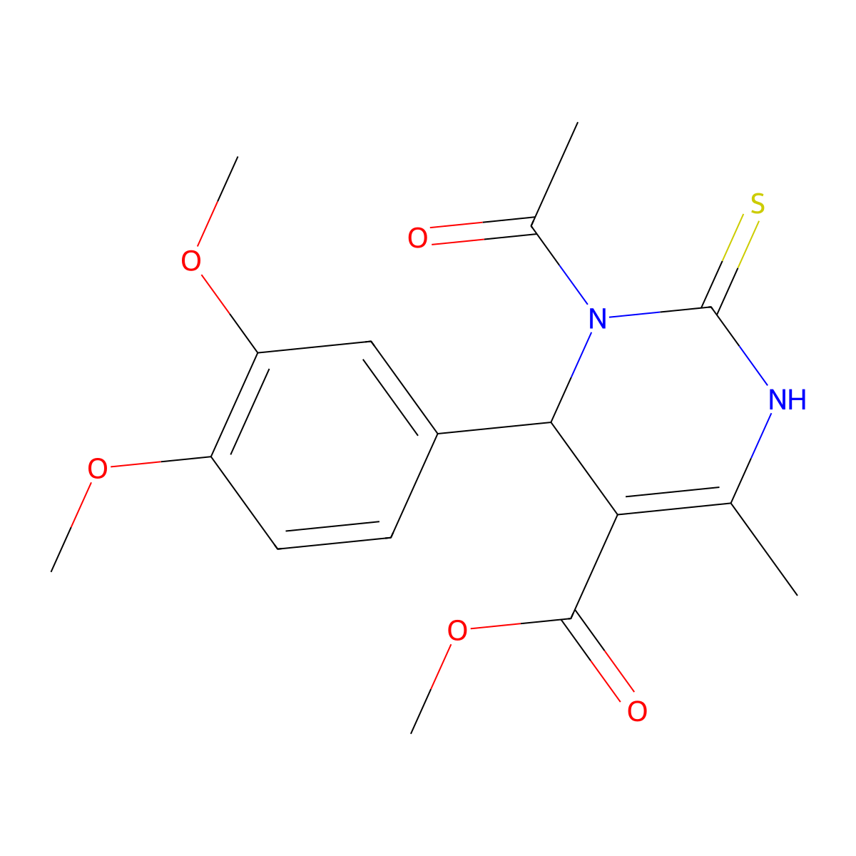 Methyl 3-acetyl-4-(3,4-dimethoxyphenyl)-6-methyl-2-thioxo-1,2,3,4-tetrahydro-5-pyrimidinecarboxylate molecular structure, CAS 330567-79-8
