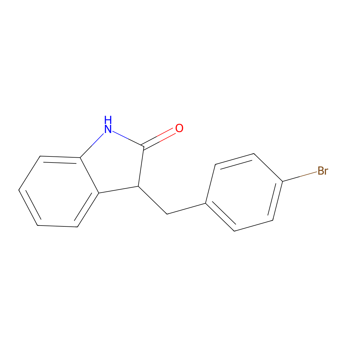 3-(4-bromobenzyl)-1,3-dihydro-2H-indol-2-one molecular structure, CAS 330574-09-9
