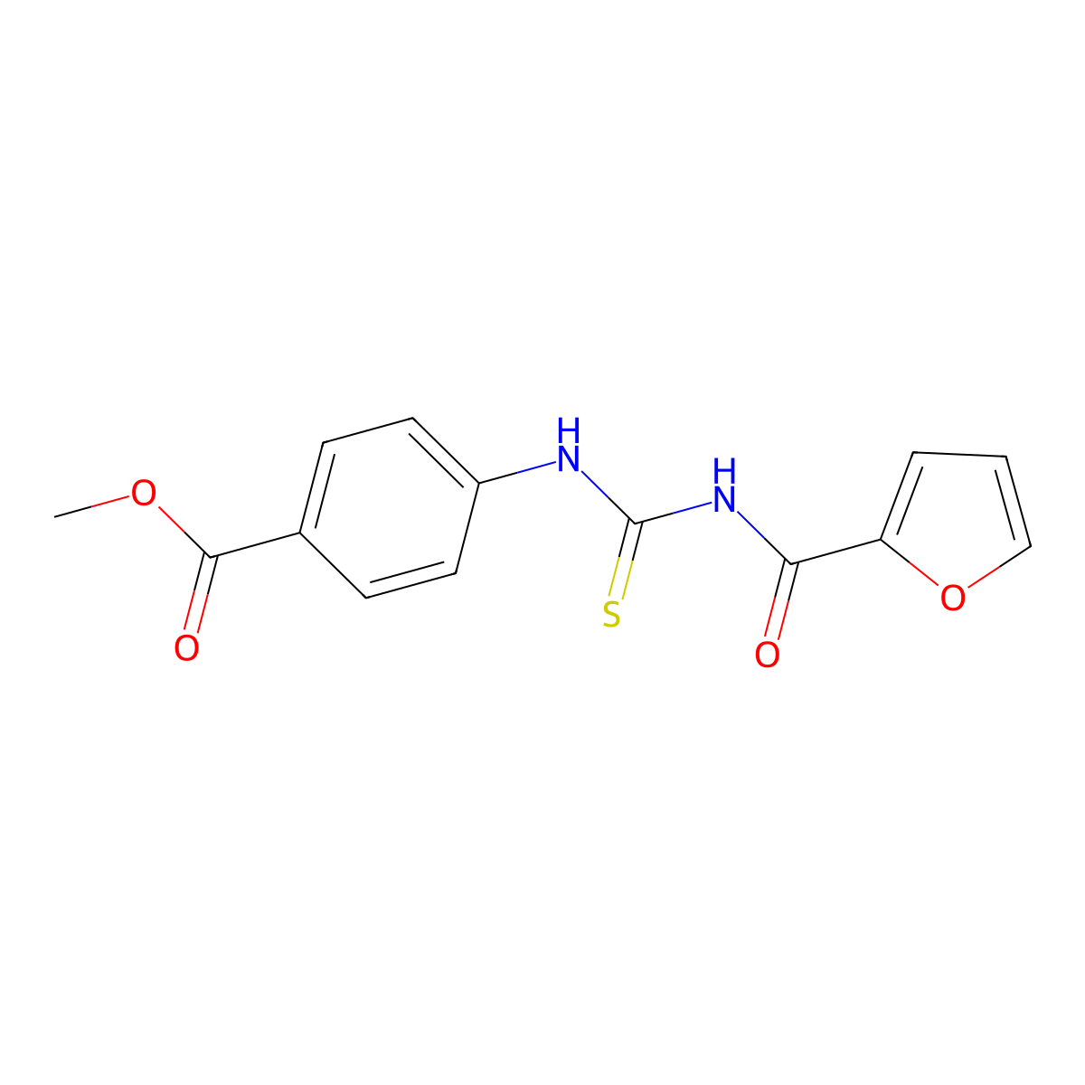 Methyl 4-(furan-2-carbonylcarbamothioylamino)benzoate molecular structure, CAS 330579-93-6