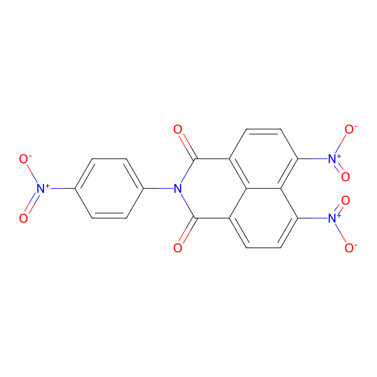 6,7-bisnitro-2-{4-nitrophenyl}-1H-benzo[de]isoquinoline-1,3(2H)-dione molecular structure, CAS 330590-30-2