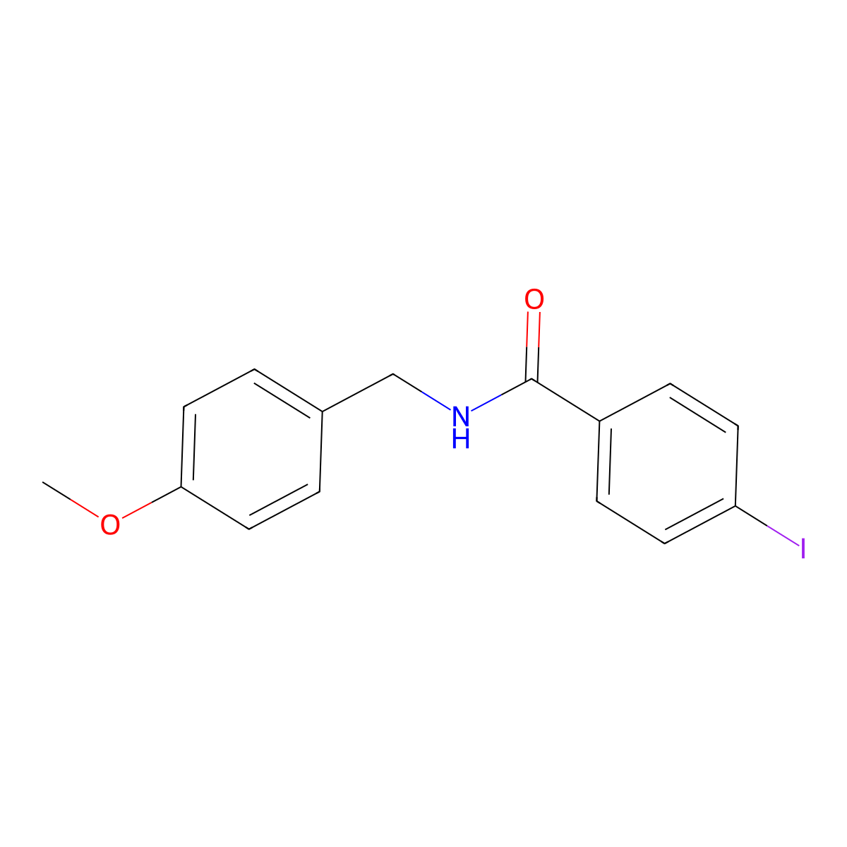 4-iodo-N-[(4-methoxyphenyl)methyl]benzamide molecular structure, CAS 330591-26-9